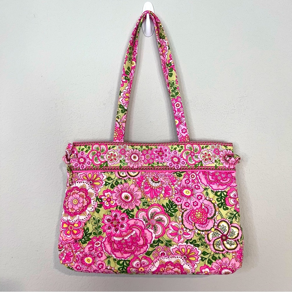Vera Bradley Quilted Tie Tote in “Petal Pink” Print 15” x 10.5”